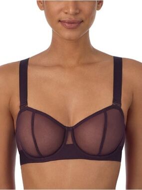 DKNY Sheer Convertible Plum Mesh Underwire Strapless Bra 36A MSRP$50 #DK4939